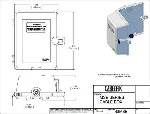 CableTek Enclosures Drawings