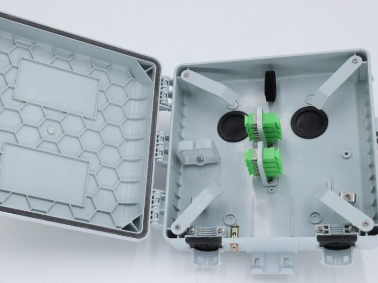 A white enclosure used to house and protect electrical components.