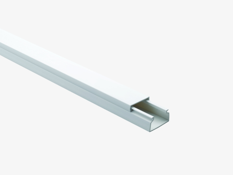 White raceway for protecting wiring.